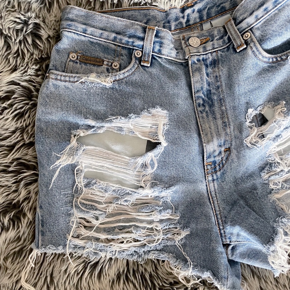 Calvin Klein high-waisted denim shorts size 8